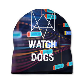 Шапка 3D с принтом Watch Dogs в Петрозаводске, 100% полиэстер | универсальный размер, печать по всей поверхности изделия | game | wath dogs 2 | город | девушка | дрон | игры | компьютеры | пистолет | телефон | технологии | хакер
