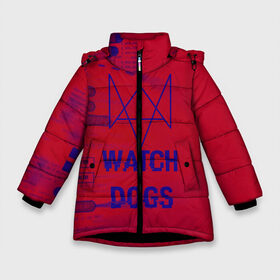 Зимняя куртка для девочек 3D с принтом Watch Dogs hacker collection в Петрозаводске, ткань верха — 100% полиэстер; подклад — 100% полиэстер, утеплитель — 100% полиэстер. | длина ниже бедра, удлиненная спинка, воротник стойка и отстегивающийся капюшон. Есть боковые карманы с листочкой на кнопках, утяжки по низу изделия и внутренний карман на молнии. 

Предусмотрены светоотражающий принт на спинке, радужный светоотражающий элемент на пуллере молнии и на резинке для утяжки. | game | wath dogs 2 | город | девушка | дрон | игры | компьютеры | пистолет | телефон | технологии | хакер