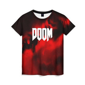 Женская футболка 3D с принтом DOOM RED PLANET в Петрозаводске, 100% полиэфир ( синтетическое хлопкоподобное полотно) | прямой крой, круглый вырез горловины, длина до линии бедер | art | doom | game | возвращение | дум | игра | легенда | шутер