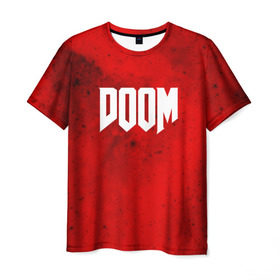 Мужская футболка 3D с принтом DOOM MARS GAME в Петрозаводске, 100% полиэфир | прямой крой, круглый вырез горловины, длина до линии бедер | art | doom | game | возвращение | дум | игра | легенда | шутер