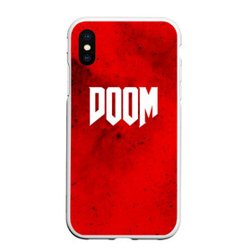 Чехол для iPhone XS Max матовый с принтом DOOM MARS GAME в Петрозаводске, Силикон | Область печати: задняя сторона чехла, без боковых панелей | Тематика изображения на принте: art | doom | game | возвращение | дум | игра | легенда | шутер