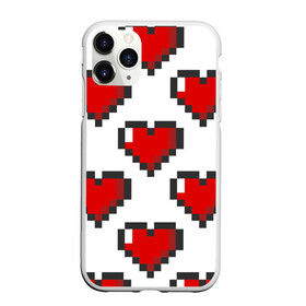 Чехол для iPhone 11 Pro матовый с принтом Пиксельные сердечки в Петрозаводске, Силикон |  | 14 | love | валентин | губы | день | любовь | подарок | поцелуй | сердце | страсть | февраль