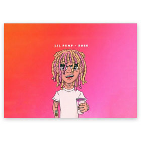 Поздравительная открытка с принтом Lil Pump Boss в Петрозаводске, 100% бумага | плотность бумаги 280 г/м2, матовая, на обратной стороне линовка и место для марки
 | hip hop | hiphop | lil pump | mc | rap | газзи гарсия | зачитал | клауд | клауд рэп | лил памп | лили | мс | памп | реп | репер | речитатив | рэп | рэпер | трэп | хип | хип хоп | хипхоп | хоп