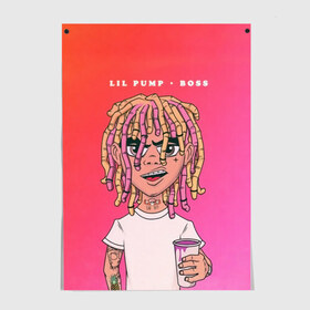 Постер с принтом Lil Pump Boss в Петрозаводске, 100% бумага
 | бумага, плотность 150 мг. Матовая, но за счет высокого коэффициента гладкости имеет небольшой блеск и дает на свету блики, но в отличии от глянцевой бумаги не покрыта лаком | hip hop | hiphop | lil pump | mc | rap | газзи гарсия | зачитал | клауд | клауд рэп | лил памп | лили | мс | памп | реп | репер | речитатив | рэп | рэпер | трэп | хип | хип хоп | хипхоп | хоп