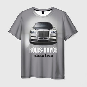 Мужская футболка 3D с принтом Rolls-Royce Phantom в Петрозаводске, 100% полиэфир | прямой крой, круглый вырез горловины, длина до линии бедер | Тематика изображения на принте: bmw | rolls royce | авто | автомобиль | машина | роллс ройс | тачка | элита