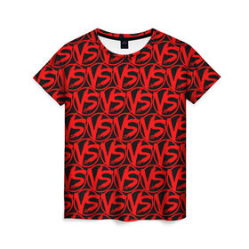 Женская футболка 3D с принтом VERSUS BATTLE RED в Петрозаводске, 100% полиэфир ( синтетическое хлопкоподобное полотно) | прямой крой, круглый вырез горловины, длина до линии бедер | rap | versus battle | битва | молодежный стиль | рэп | рэп батл | рэп битва | рэперы