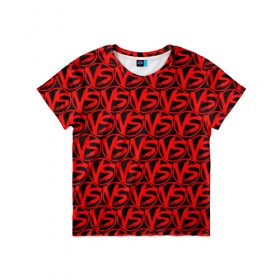 Детская футболка 3D с принтом VERSUS BATTLE RED в Петрозаводске, 100% гипоаллергенный полиэфир | прямой крой, круглый вырез горловины, длина до линии бедер, чуть спущенное плечо, ткань немного тянется | rap | versus battle | битва | молодежный стиль | рэп | рэп батл | рэп битва | рэперы