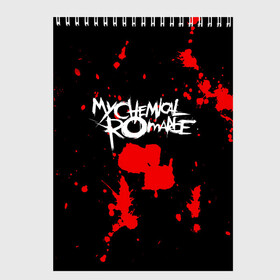 Скетчбук с принтом My Chemical Romance в Петрозаводске, 100% бумага
 | 48 листов, плотность листов — 100 г/м2, плотность картонной обложки — 250 г/м2. Листы скреплены сверху удобной пружинной спиралью | gerard way | mcr | my chemical romance | альтернативный | группа | джерард уэй | май кемикал романс | мкр | мой химический роман | мхр | мцр | панк | поп | поппанк | рок | рэй торо