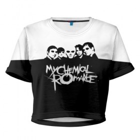 Женская футболка 3D укороченная с принтом My Chemical Romance в Петрозаводске, 100% полиэстер | круглая горловина, длина футболки до линии талии, рукава с отворотами | gerard way | mcr | my chemical romance | альтернативный | группа | джерард уэй | май кемикал романс | мкр | мой химический роман | мхр | мцр | панк | поп | поппанк | рок | рэй торо