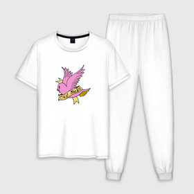 Мужская пижама хлопок с принтом CryBaby в Петрозаводске, 100% хлопок | брюки и футболка прямого кроя, без карманов, на брюках мягкая резинка на поясе и по низу штанин
 | lil peep | rap | густав ор | лил пип | рэп