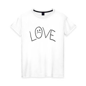 Женская футболка хлопок с принтом Lil Love Tattoo в Петрозаводске, 100% хлопок | прямой крой, круглый вырез горловины, длина до линии бедер, слегка спущенное плечо | lil peep | rap | густав ор | лил пип | рэп