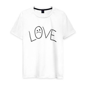 Мужская футболка хлопок с принтом Lil Love Tattoo в Петрозаводске, 100% хлопок | прямой крой, круглый вырез горловины, длина до линии бедер, слегка спущенное плечо. | lil peep | rap | густав ор | лил пип | рэп