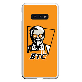 Чехол для Samsung S10E с принтом BITCOIN в стиле KFC в Петрозаводске, Силикон | Область печати: задняя сторона чехла, без боковых панелей | bitcoin | btc | crypto | kfc | биткоин | валюта | деньги | криптовалюта | цифровое золото