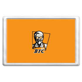 Магнит 45*70 с принтом BITCOIN в стиле KFC в Петрозаводске, Пластик | Размер: 78*52 мм; Размер печати: 70*45 | bitcoin | btc | crypto | kfc | биткоин | валюта | деньги | криптовалюта | цифровое золото
