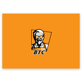 Поздравительная открытка с принтом BITCOIN в стиле KFC в Петрозаводске, 100% бумага | плотность бумаги 280 г/м2, матовая, на обратной стороне линовка и место для марки
 | bitcoin | btc | crypto | kfc | биткоин | валюта | деньги | криптовалюта | цифровое золото
