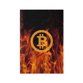 Обложка для паспорта матовая кожа с принтом BITCOIN FIRE в Петрозаводске, натуральная матовая кожа | размер 19,3 х 13,7 см; прозрачные пластиковые крепления | Тематика изображения на принте: bitcoin | btc | coin | crypto | ethereum | money | orange | биткоин | валюта | деньги | известные | криптовалюта | логотип | монета | надписи.cash | оранжевый | цвет | цифровое золото | эфир