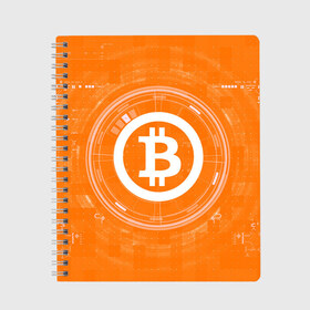 Тетрадь с принтом BITCOIN в Петрозаводске, 100% бумага | 48 листов, плотность листов — 60 г/м2, плотность картонной обложки — 250 г/м2. Листы скреплены сбоку удобной пружинной спиралью. Уголки страниц и обложки скругленные. Цвет линий — светло-серый
 | bitcoin | btc | coin | crypto | ethereum | money | orange | биткоин | валюта | деньги | известные | криптовалюта | логотип | монета | надписи.cash | оранжевый | цвет | цифровое золото | эфир