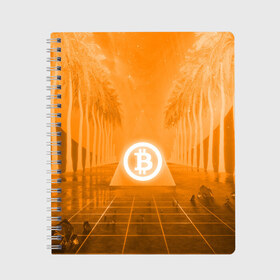 Тетрадь с принтом BITCOIN в Петрозаводске, 100% бумага | 48 листов, плотность листов — 60 г/м2, плотность картонной обложки — 250 г/м2. Листы скреплены сбоку удобной пружинной спиралью. Уголки страниц и обложки скругленные. Цвет линий — светло-серый
 | bitcoin | btc | coin | crypto | ethereum | money | orange | биткоин | валюта | деньги | известные | криптовалюта | логотип | монета | надписи.cash | оранжевый | цвет | цифровое золото | эфир