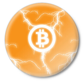 Значок с принтом BITCOIN в Петрозаводске,  металл | круглая форма, металлическая застежка в виде булавки | bitcoin | btc | coin | crypto | ethereum | money | orange | биткоин | валюта | деньги | известные | криптовалюта | логотип | монета | надписи.cash | оранжевый | цвет | цифровое золото | эфир