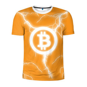 Мужская футболка 3D спортивная с принтом BITCOIN в Петрозаводске, 100% полиэстер с улучшенными характеристиками | приталенный силуэт, круглая горловина, широкие плечи, сужается к линии бедра | bitcoin | btc | coin | crypto | ethereum | money | orange | биткоин | валюта | деньги | известные | криптовалюта | логотип | монета | надписи.cash | оранжевый | цвет | цифровое золото | эфир