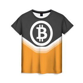 Женская футболка 3D с принтом BITCOIN UNIFORM в Петрозаводске, 100% полиэфир ( синтетическое хлопкоподобное полотно) | прямой крой, круглый вырез горловины, длина до линии бедер | bitcoin | btc | coin | crypto | ethereum | money | orange | биткоин | валюта | деньги | известные | криптовалюта | логотип | монета | надписи.cash | оранжевый | цвет | цифровое золото | эфир