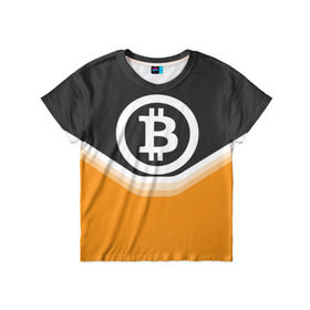 Детская футболка 3D с принтом BITCOIN UNIFORM в Петрозаводске, 100% гипоаллергенный полиэфир | прямой крой, круглый вырез горловины, длина до линии бедер, чуть спущенное плечо, ткань немного тянется | Тематика изображения на принте: bitcoin | btc | coin | crypto | ethereum | money | orange | биткоин | валюта | деньги | известные | криптовалюта | логотип | монета | надписи.cash | оранжевый | цвет | цифровое золото | эфир