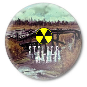 Значок с принтом S.T.A.L.K.E.R НИКИТА в Петрозаводске,  металл | круглая форма, металлическая застежка в виде булавки | s.t.a.l.k.e.r. | stalker | никита | припять | сталкер | чернобыль
