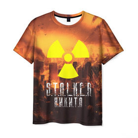 Мужская футболка 3D с принтом S.T.A.L.K.E.R Никита в Петрозаводске, 100% полиэфир | прямой крой, круглый вырез горловины, длина до линии бедер | s.t.a.l.k.e.r. | stalker | никита | припять | сталкер | чернобыль
