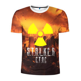 Мужская футболка 3D спортивная с принтом S.T.A.L.K.E.R Стас в Петрозаводске, 100% полиэстер с улучшенными характеристиками | приталенный силуэт, круглая горловина, широкие плечи, сужается к линии бедра | радиация | сталкер | станислав
