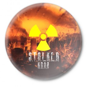 Значок с принтом S.T.A.L.K.E.R Коля в Петрозаводске,  металл | круглая форма, металлическая застежка в виде булавки | 