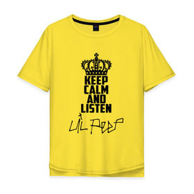 Мужская футболка хлопок Oversize с принтом Keep calm and listen Lil Peep в Петрозаводске, 100% хлопок | свободный крой, круглый ворот, “спинка” длиннее передней части | awful things | gustav hr | lil peep | густав ор | клауд | клауд рэп | лил | певец | пип | пост эмо | реп | репер | рэп | рэпер | трэп | хип | хип хоп | хипхоп | хоп | эмо | эмо трэп