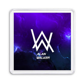 Магнит 55*55 с принтом Alan Walker SPACE COLLECTION в Петрозаводске, Пластик | Размер: 65*65 мм; Размер печати: 55*55 мм | alan walker | club | music | абстракция | клубная музыка | космос | краски | музыка