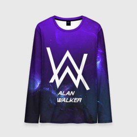 Мужской лонгслив 3D с принтом Alan Walker SPACE COLLECTION в Петрозаводске, 100% полиэстер | длинные рукава, круглый вырез горловины, полуприлегающий силуэт | alan walker | club | music | абстракция | клубная музыка | космос | краски | музыка