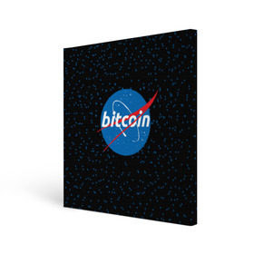 Холст квадратный с принтом BITCOIN в стиле NASA в Петрозаводске, 100% ПВХ |  | bitcoin | btc | crypto | биткоин | валюта | деньги | криптовалюта | майнер | майнинг | цифровое золото