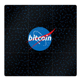 Магнитный плакат 3Х3 с принтом BITCOIN в стиле NASA в Петрозаводске, Полимерный материал с магнитным слоем | 9 деталей размером 9*9 см | bitcoin | btc | crypto | биткоин | валюта | деньги | криптовалюта | майнер | майнинг | цифровое золото