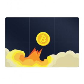 Магнитный плакат 3Х2 с принтом BITCOIN UP в Петрозаводске, Полимерный материал с магнитным слоем | 6 деталей размером 9*9 см | bitcoin | btc | crypto | биткоин | валюта | деньги | криптовалюта | майнер | майнинг | цифровое золото