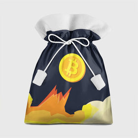Подарочный 3D мешок с принтом BITCOIN UP в Петрозаводске, 100% полиэстер | Размер: 29*39 см | Тематика изображения на принте: bitcoin | btc | crypto | биткоин | валюта | деньги | криптовалюта | майнер | майнинг | цифровое золото