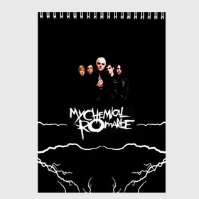 Скетчбук с принтом My Chemical Romance в Петрозаводске, 100% бумага
 | 48 листов, плотность листов — 100 г/м2, плотность картонной обложки — 250 г/м2. Листы скреплены сверху удобной пружинной спиралью | gerard way | mcr | my chemical romance | альтернативный | группа | джерард уэй | май кемикал романс | мкр | мой химический роман | мхр | мцр | панк | поп | поппанк | рок | рэй торо