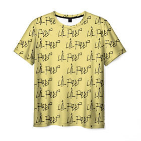 Мужская футболка 3D с принтом LiL PEEP Pattern в Петрозаводске, 100% полиэфир | прямой крой, круглый вырез горловины, длина до линии бедер | Тематика изображения на принте: band | cry baby | emo | lil peep | music | musician | rap | swag | логотип | музыка | музыкант | нытик. | рэп | сваг | эмо