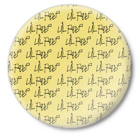 Значок с принтом LiL PEEP Pattern в Петрозаводске,  металл | круглая форма, металлическая застежка в виде булавки | Тематика изображения на принте: band | cry baby | emo | lil peep | music | musician | rap | swag | логотип | музыка | музыкант | нытик. | рэп | сваг | эмо