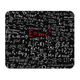 Коврик прямоугольный с принтом Формулы E=mc2 в Петрозаводске, натуральный каучук | размер 230 х 185 мм; запечатка лицевой стороны | emc | альберт | доска | емс хипстер | мел | физик | физика | формула | энштейн