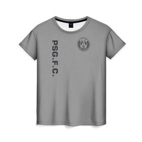 Женская футболка 3D с принтом PSG 2018 Vintage в Петрозаводске, 100% полиэфир ( синтетическое хлопкоподобное полотно) | прямой крой, круглый вырез горловины, длина до линии бедер | Тематика изображения на принте: 