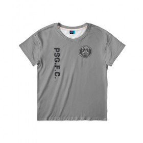 Детская футболка 3D с принтом PSG 2018 Vintage в Петрозаводске, 100% гипоаллергенный полиэфир | прямой крой, круглый вырез горловины, длина до линии бедер, чуть спущенное плечо, ткань немного тянется | Тематика изображения на принте: 