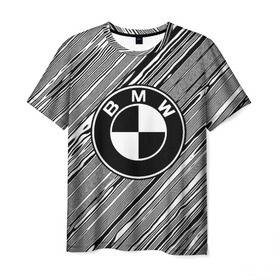 Мужская футболка 3D с принтом BMW SPORT LINE в Петрозаводске, 100% полиэфир | прямой крой, круглый вырез горловины, длина до линии бедер | auto | automobile | bmw | car | machine | motor | motor car | sport car | автомашина | легковой автомобиль | спортивный автомобиль | тачка