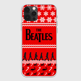 Чехол для iPhone 12 Pro с принтом Праздничный The Beatles в Петрозаводске, силикон | область печати: задняя сторона чехла, без боковых панелей | beatles | the beatles | бител | битлз | битлс | битлы | группа | джон леннон | джордж харрисон | жуки | знак | красный | ливерпульская четвёрка | мерсибит | надпись | новогодний | новый год | пол маккартни | поп