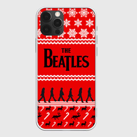 Чехол для iPhone 12 Pro Max с принтом Праздничный The Beatles в Петрозаводске, Силикон |  | beatles | the beatles | бител | битлз | битлс | битлы | группа | джон леннон | джордж харрисон | жуки | знак | красный | ливерпульская четвёрка | мерсибит | надпись | новогодний | новый год | пол маккартни | поп