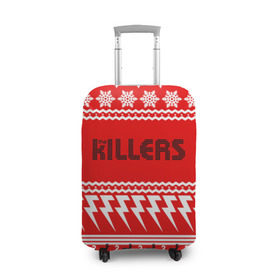 Чехол для чемодана 3D с принтом Праздничный The Killers в Петрозаводске, 86% полиэфир, 14% спандекс | двустороннее нанесение принта, прорези для ручек и колес | kilers | killers | the | the killers | альтернативн | брэндон флауэрс | дэйв кенинг | зе | знак | зэ | килер | килерс | красный | марк стормер | надпись | новогодний | новый год | праздник | рождество