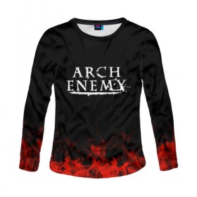 Женский лонгслив 3D с принтом Arch Enemy в Петрозаводске, 100% полиэстер | длинные рукава, круглый вырез горловины, полуприлегающий силуэт | arch enemy | band | metal | music | rock | атрибутика | группа | метал | музыка | рок