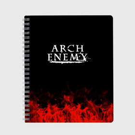 Тетрадь с принтом Arch Enemy в Петрозаводске, 100% бумага | 48 листов, плотность листов — 60 г/м2, плотность картонной обложки — 250 г/м2. Листы скреплены сбоку удобной пружинной спиралью. Уголки страниц и обложки скругленные. Цвет линий — светло-серый
 | arch enemy | band | metal | music | rock | атрибутика | группа | метал | музыка | рок