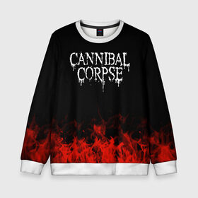 Детский свитшот 3D с принтом Cannibal Corpse в Петрозаводске, 100% полиэстер | свободная посадка, прямой крой, мягкая тканевая резинка на рукавах и понизу свитшота | band | cannibal corpse | metal | music | rock | атрибутика | группа | метал | музыка | рок